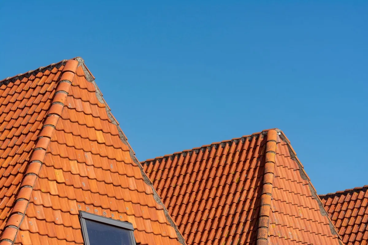Clay barrel tile rooflines on homes in Hamilton, OH