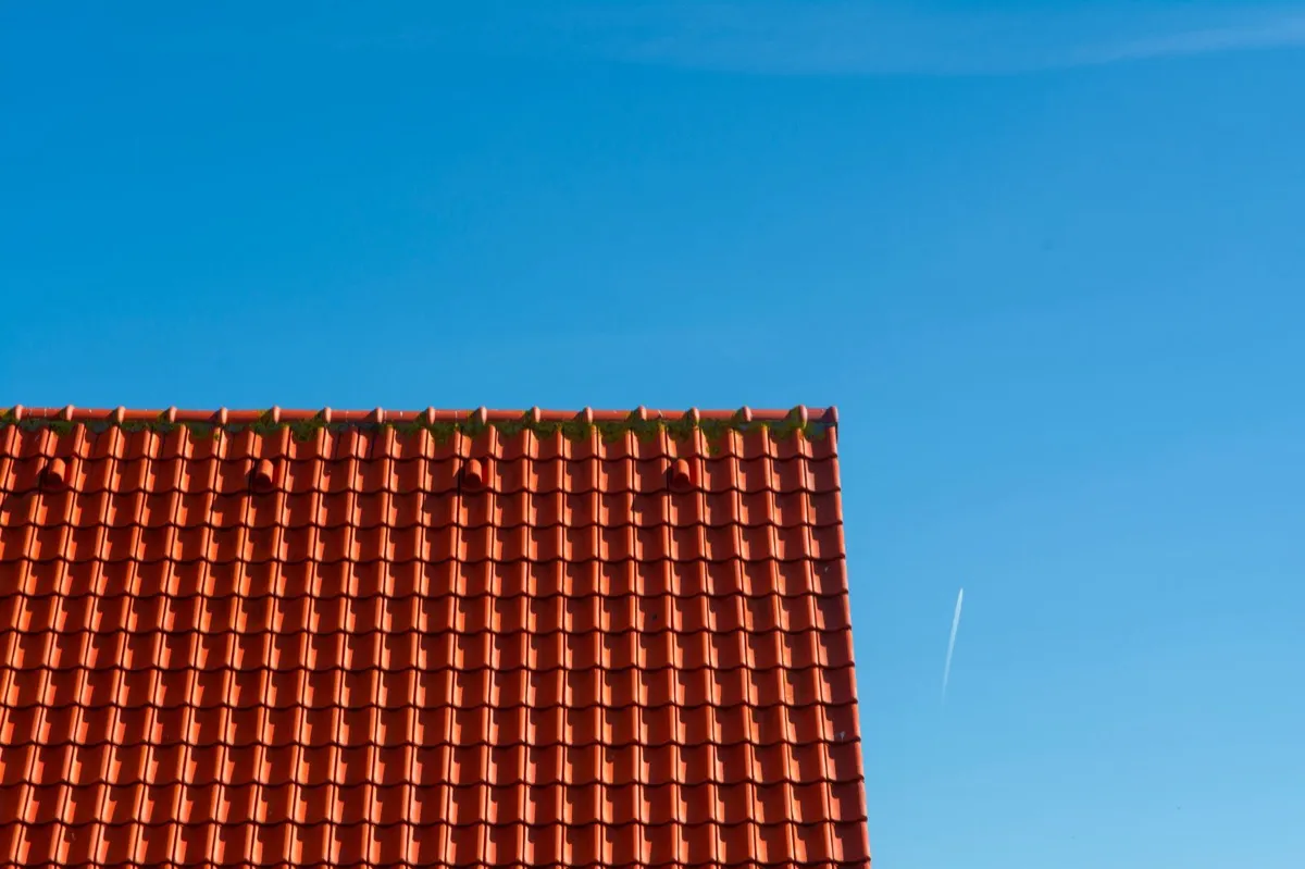 Tile roof gable in full sun, the kind of exposure that sets roof life in Hamilton, OH